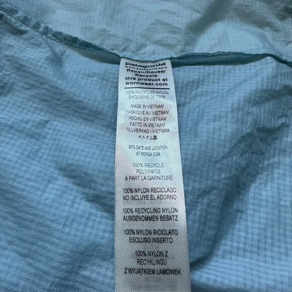 PATAGONIA Women's Houdini Jacket Size XS Light Blue Lightweight Steam Blue - Picture 7 of 9
